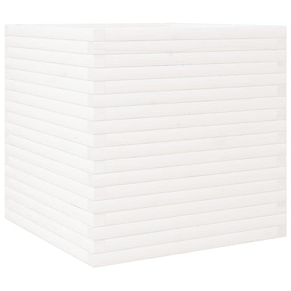 Fioriera da Giardino Bianca 70x70x68,5cm Legno Massello di Pino