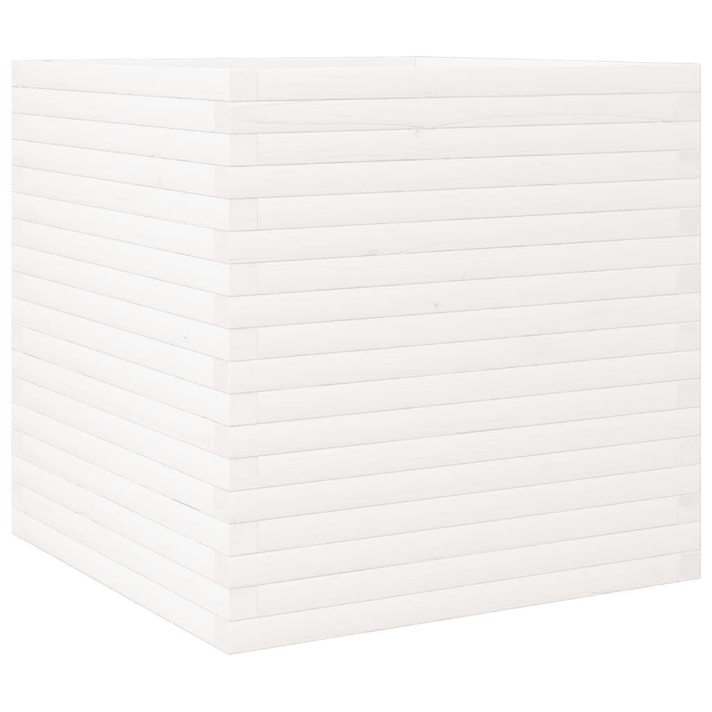 Fioriera da Giardino Bianca 70x70x68,5cm Legno Massello di Pino - homemem39
