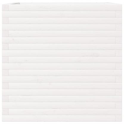 Fioriera da Giardino Bianca 70x70x68,5cm Legno Massello di Pino