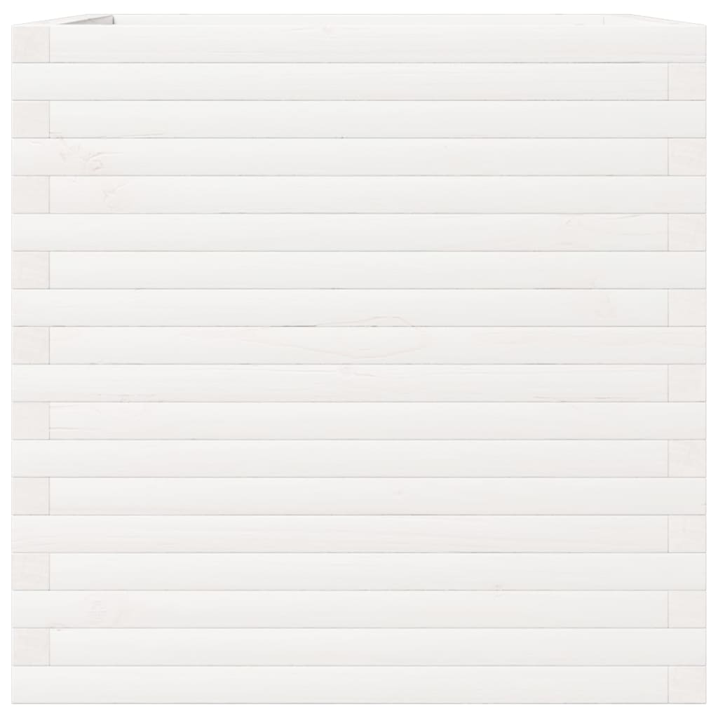 Fioriera da Giardino Bianca 70x70x68,5cm Legno Massello di Pino - homemem39