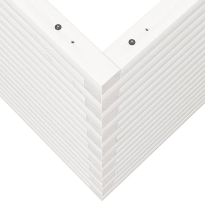 Fioriera da Giardino Bianca 70x70x68,5cm Legno Massello di Pino | homemem39