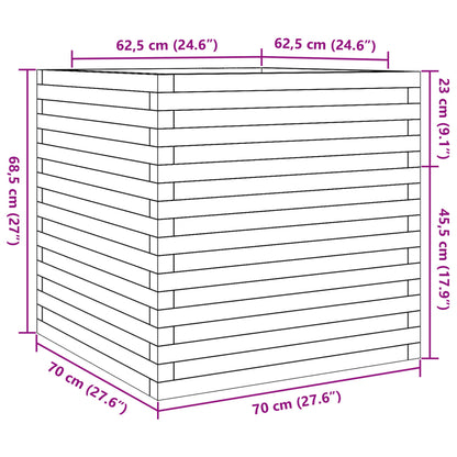 Fioriera Giardino Marrone Cera 70x70x68,5cm Legno Massello Pino | homemem39