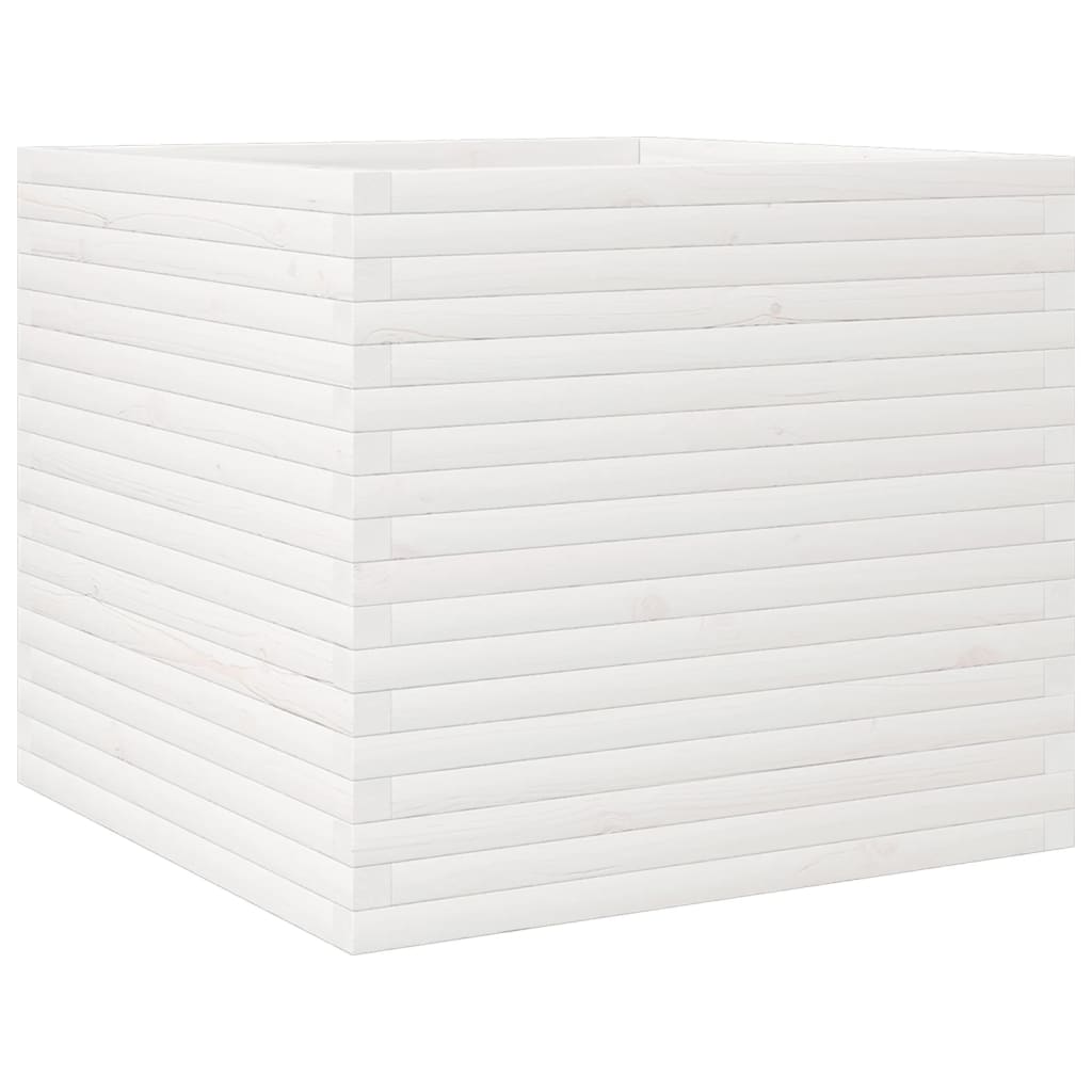 Fioriera da Giardino Bianca 80x80x68,5cm Legno Massello di Pino | homemem39