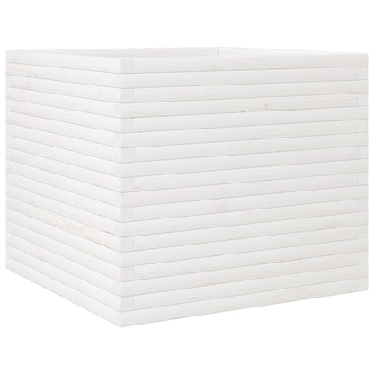 Fioriera da Giardino Bianca 80x80x68,5cm Legno Massello di Pino | homemem39