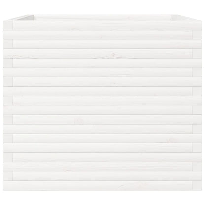 Fioriera da Giardino Bianca 80x80x68,5cm Legno Massello di Pino