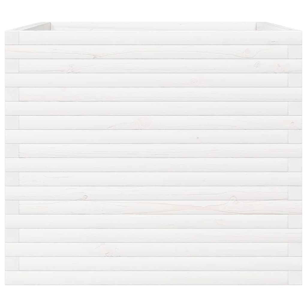 Fioriera da Giardino Bianca 80x80x68,5cm Legno Massello di Pino - homemem39