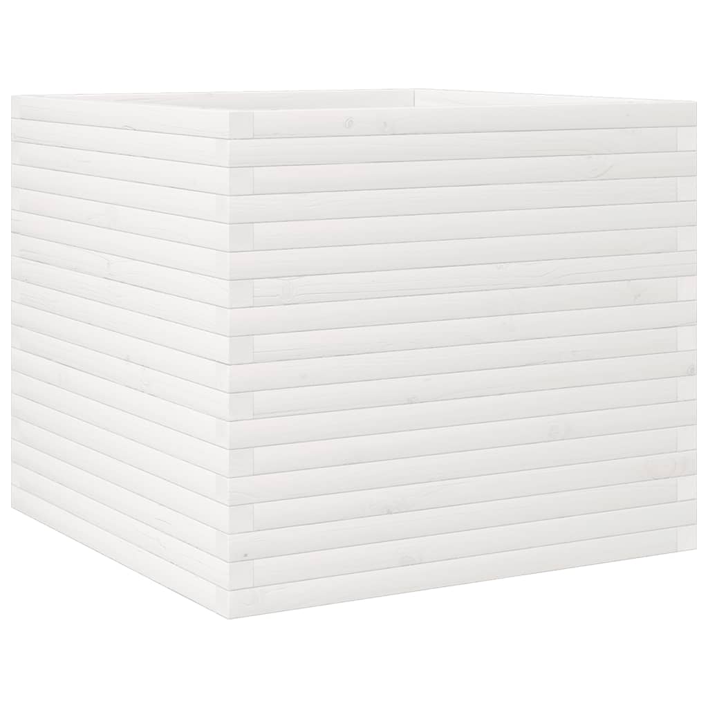 Fioriera da Giardino Bianca 80x80x68,5cm Legno Massello di Pino | homemem39