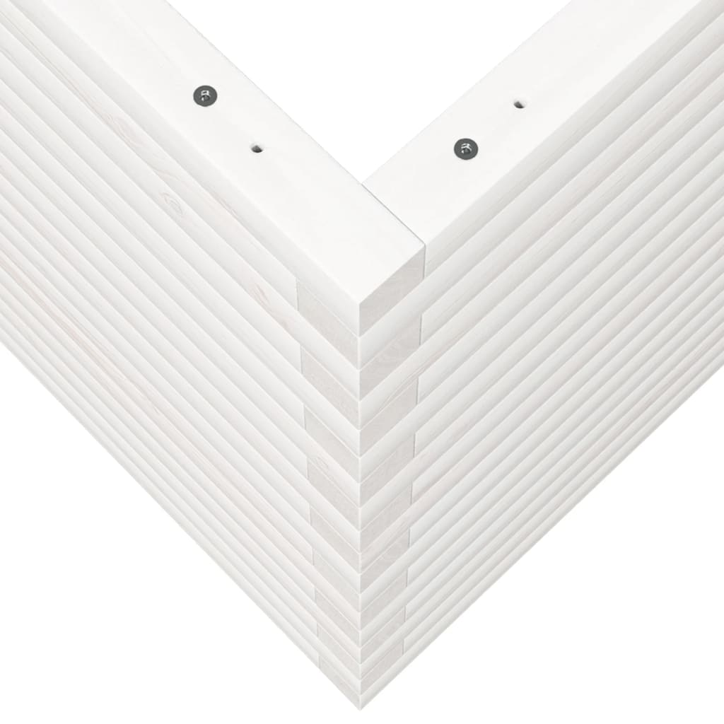 Fioriera da Giardino Bianca 80x80x68,5cm Legno Massello di Pino - homemem39