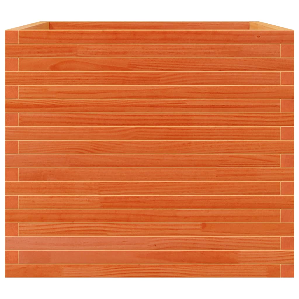 Fioriera Giardino Marrone Cera 80x80x68,5cm Legno Massello Pino - homemem39