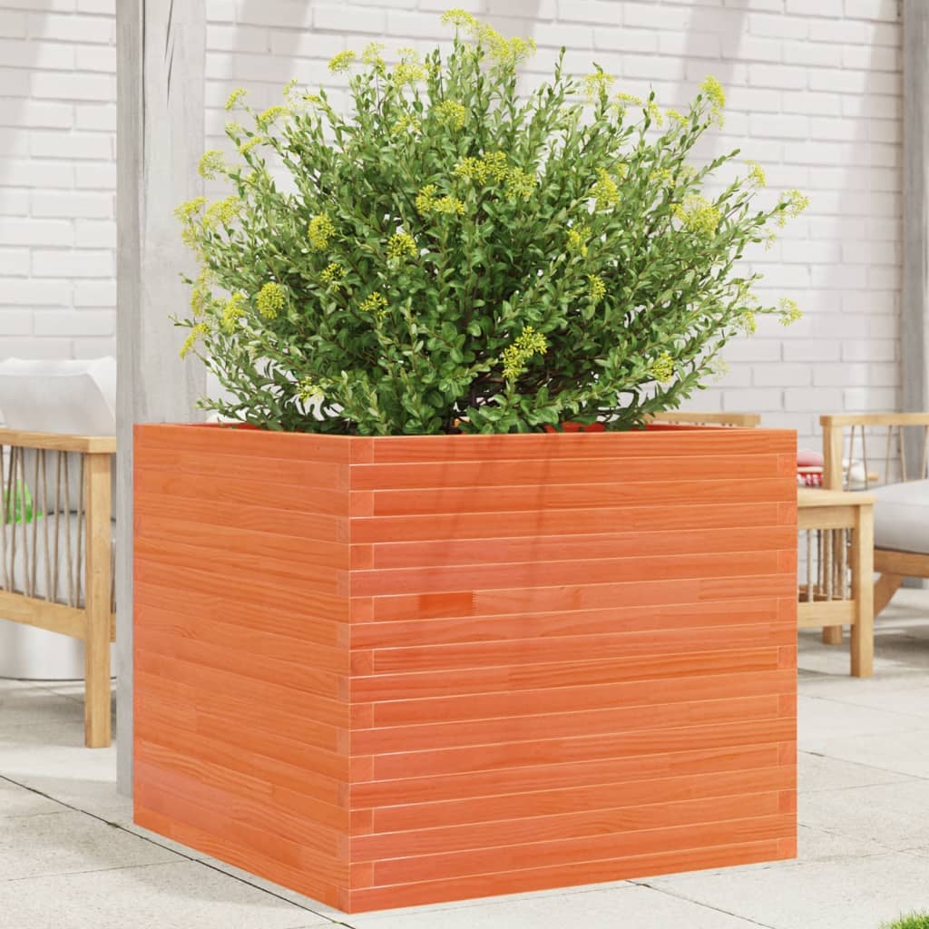 Fioriera Giardino Marrone Cera 80x80x68,5cm Legno Massello Pino | homemem39