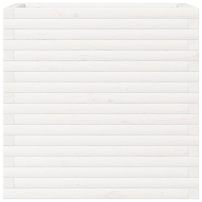 Fioriera da Giardino Bianca 70x40x68,5cm Legno Massello di Pino