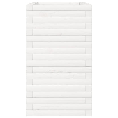 Fioriera da Giardino Bianca 70x40x68,5cm Legno Massello di Pino
