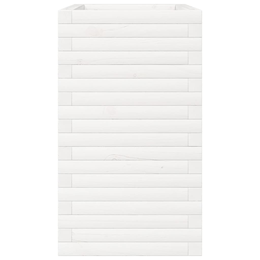 Fioriera da Giardino Bianca 70x40x68,5cm Legno Massello di Pino - homemem39