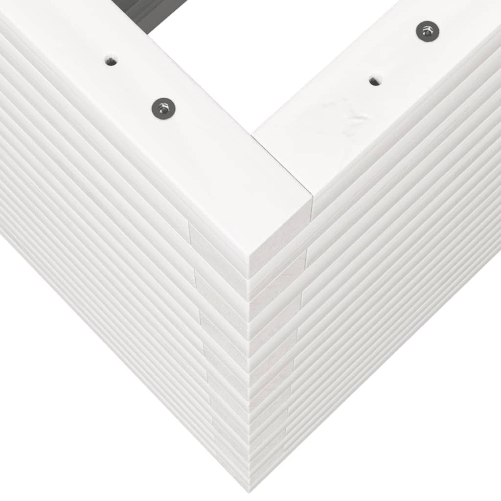 Fioriera da Giardino Bianca 70x40x68,5cm Legno Massello di Pino - homemem39