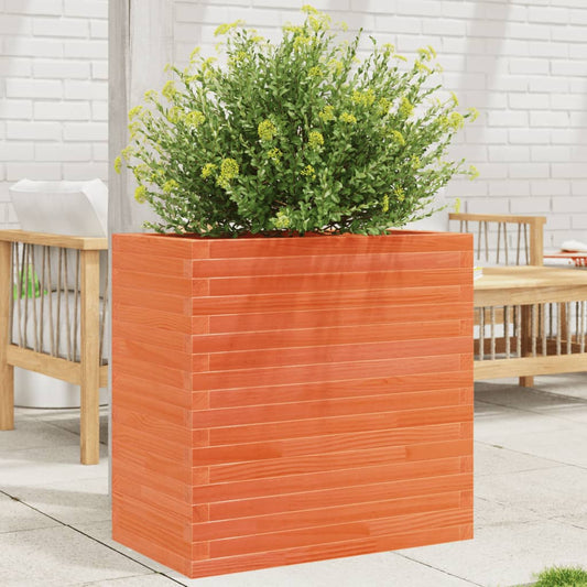 Fioriera Giardino Marrone Cera 70x40x68,5cm Legno Massello Pino | homemem39
