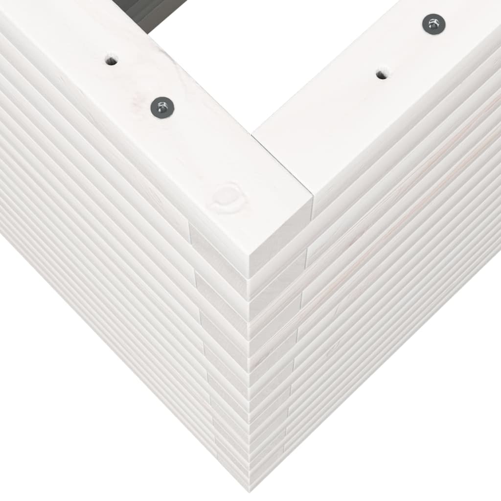 Fioriera da Giardino Bianca 90x40x68,5cm Legno Massello di Pino - homemem39