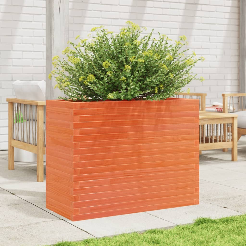 Fioriera Giardino Marrone Cera 90x40x68,5cm Legno Massello Pino | homemem39