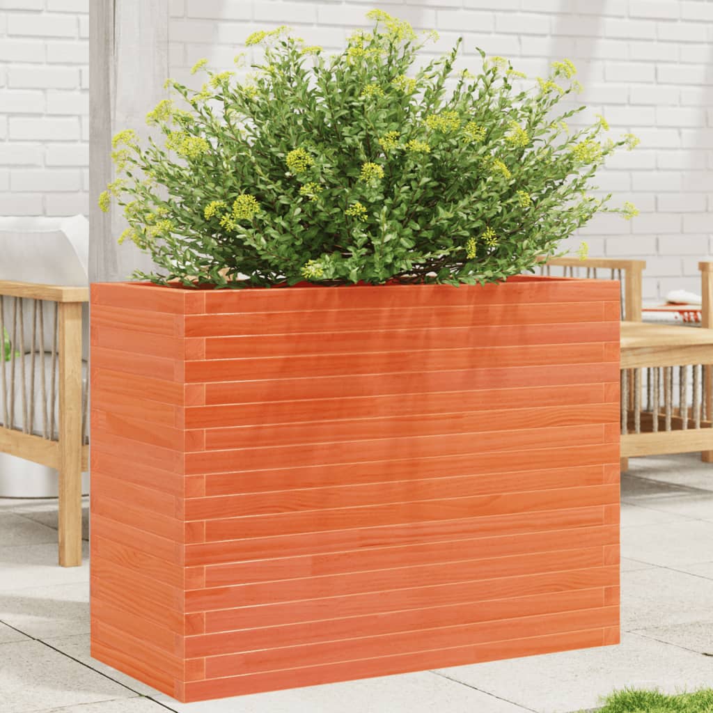Fioriera Giardino Marrone Cera 90x40x68,5cm Legno Massello Pino | homemem39