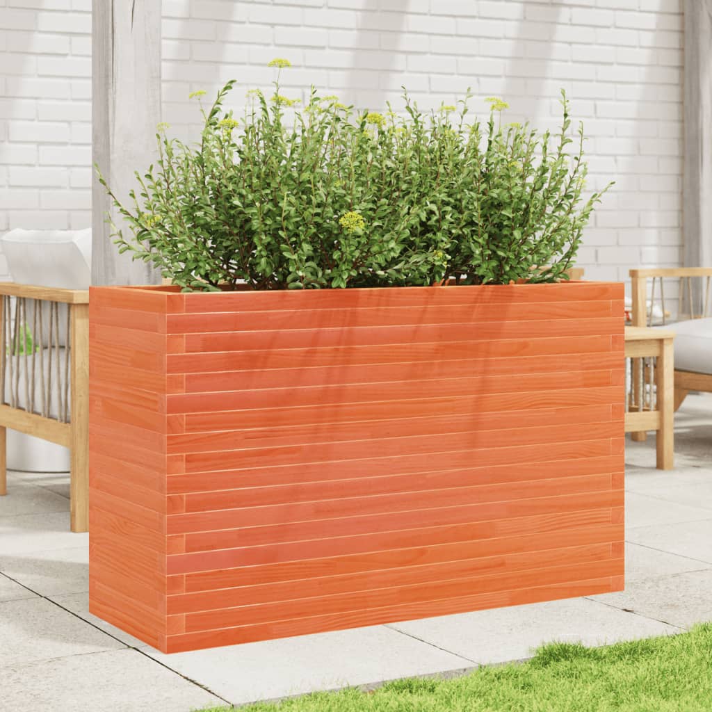 Fioriera Giardino Marrone Cera 110x40x68,5 Legno Massello Pino | homemem39