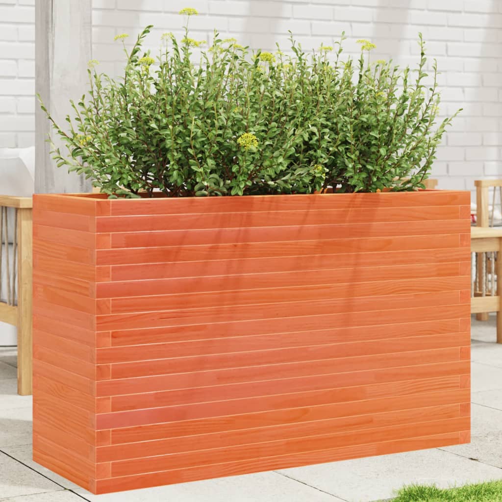 Fioriera Giardino Marrone Cera 110x40x68,5 Legno Massello Pino | homemem39
