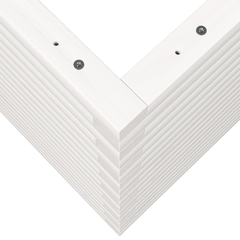 Fioriera da Giardino Bianca 90x60x68,5cm Legno Massello di Pino | homemem39
