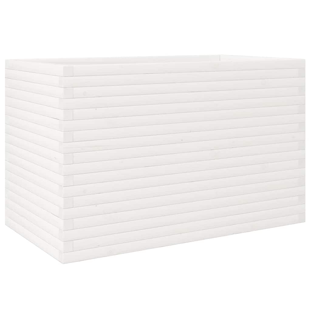 Fioriera da Giardino Bianca 110x60x68,5 cm Legno Massello Pino | homemem39