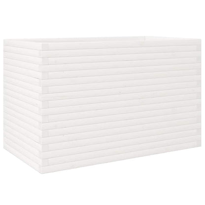 Fioriera da Giardino Bianca 110x60x68,5 cm Legno Massello Pino | homemem39