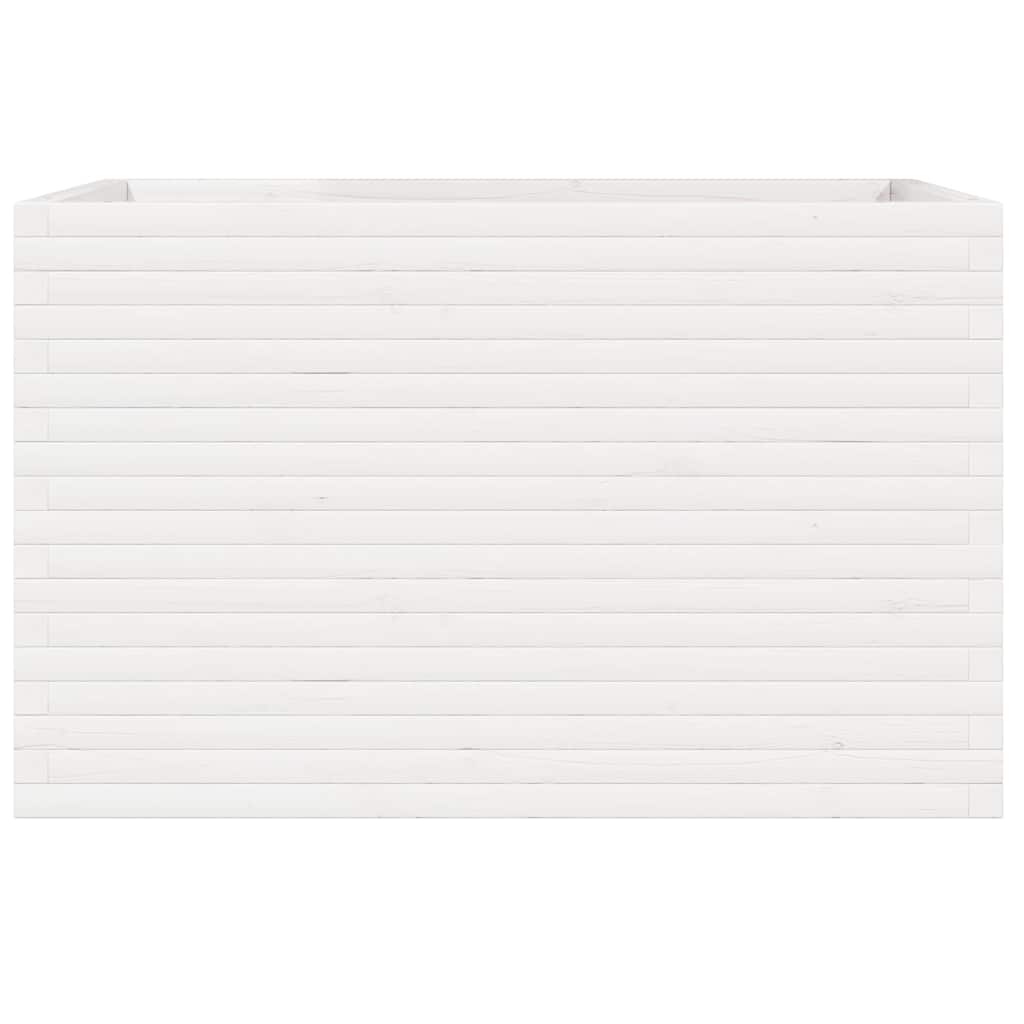 Fioriera da Giardino Bianca 110x60x68,5 cm Legno Massello Pino | homemem39