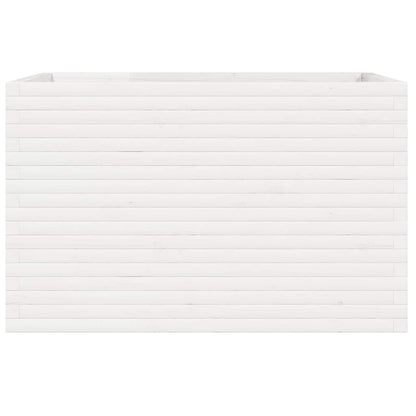 Fioriera da Giardino Bianca 110x60x68,5 cm Legno Massello Pino | homemem39