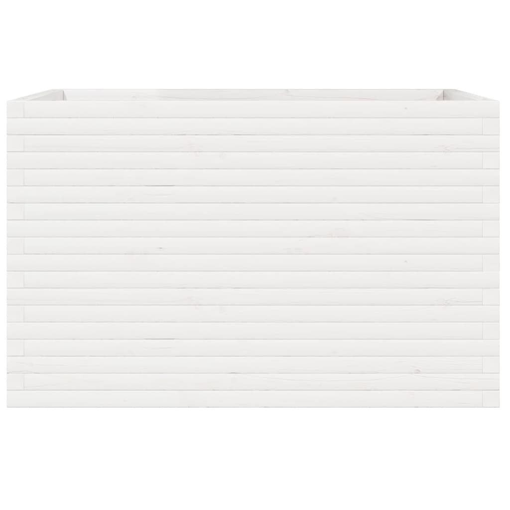 Fioriera da Giardino Bianca 110x60x68,5 cm Legno Massello Pino - homemem39