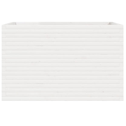 Fioriera da Giardino Bianca 110x60x68,5 cm Legno Massello Pino - homemem39