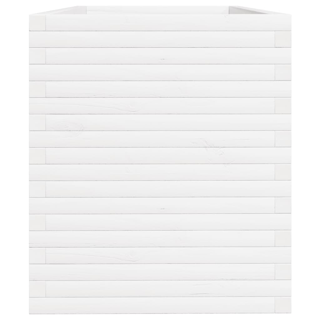 Fioriera da Giardino Bianca 110x60x68,5 cm Legno Massello Pino - homemem39