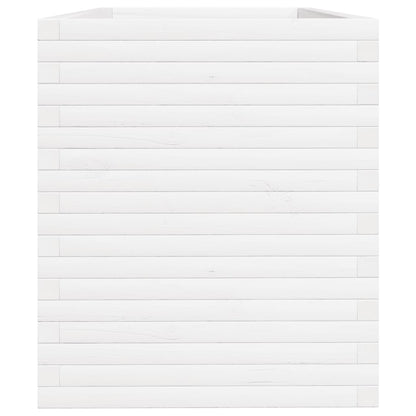 Fioriera da Giardino Bianca 110x60x68,5 cm Legno Massello Pino - homemem39