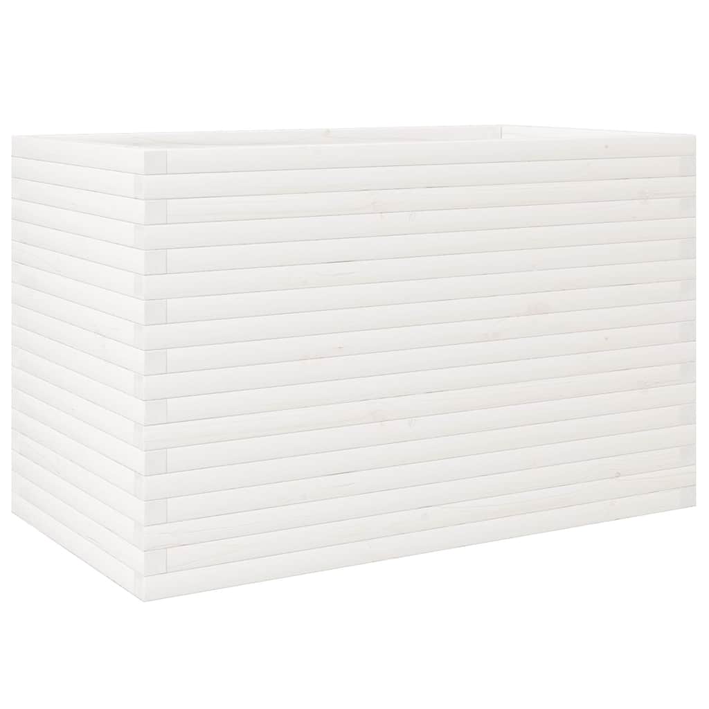 Fioriera da Giardino Bianca 110x60x68,5 cm Legno Massello Pino | homemem39