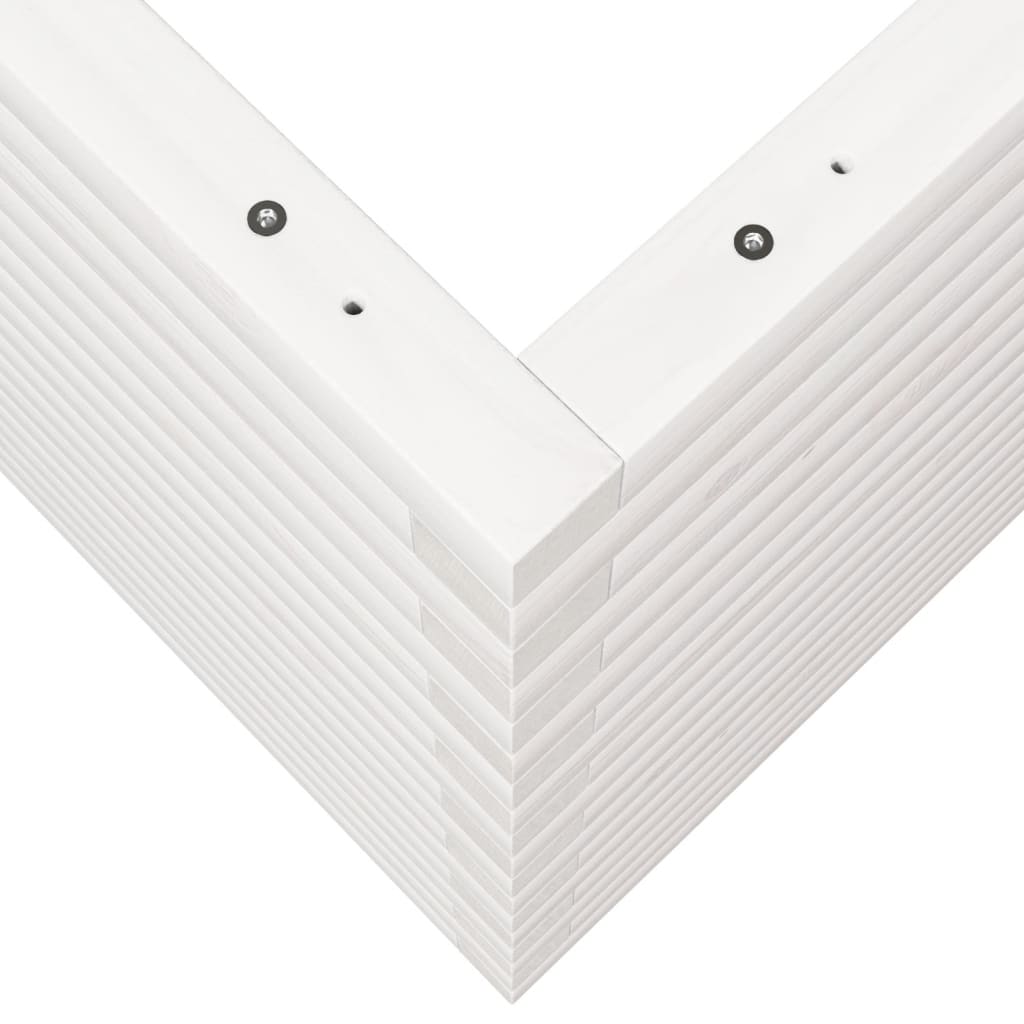 Fioriera da Giardino Bianca 110x60x68,5 cm Legno Massello Pino - homemem39