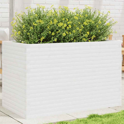 Fioriera da Giardino Bianca 110x60x68,5 cm Legno Massello Pino | homemem39
