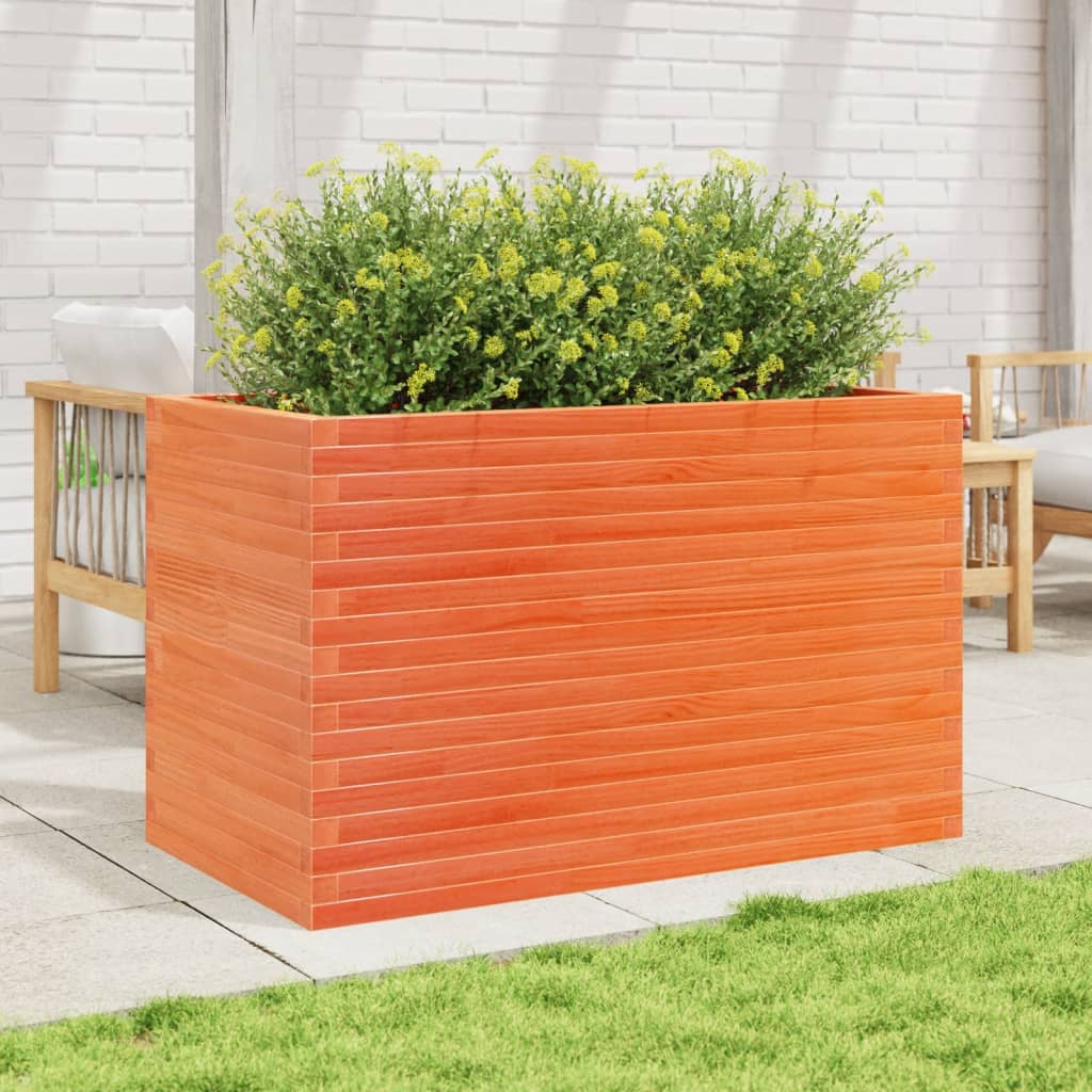 Fioriera Giardino Marrone Cera 110x60x68,5 Legno Massello Pino | homemem39