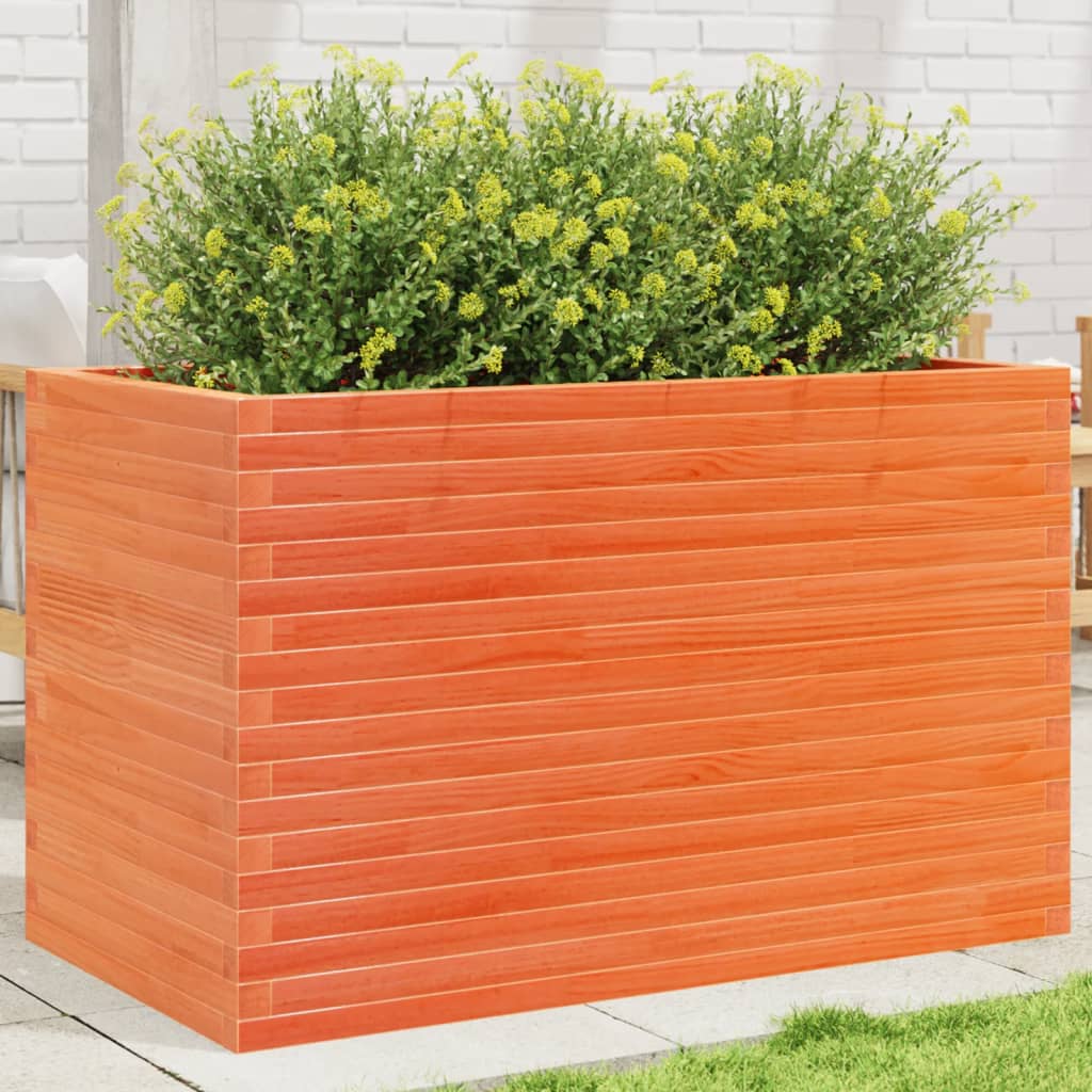 Fioriera Giardino Marrone Cera 110x60x68,5 Legno Massello Pino | homemem39