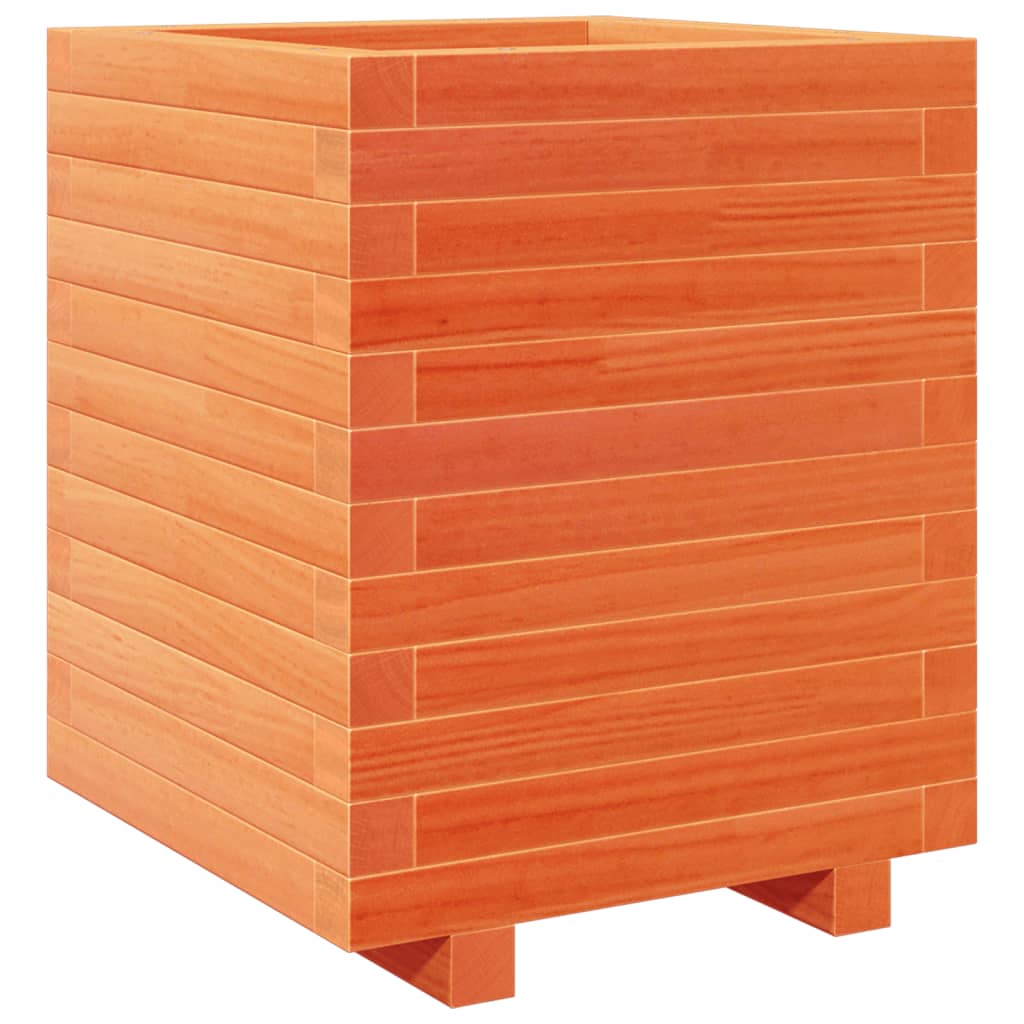 Fioriera Giardino Marrone Cera 40x40x49,5cm Legno Massello Pino