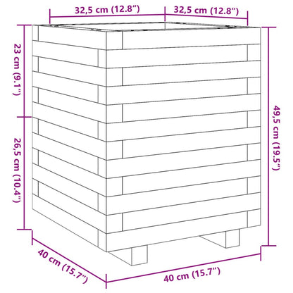 Fioriera da Giardino 40x40x49,5 cm in Legno di Pino Impregnato | homemem39