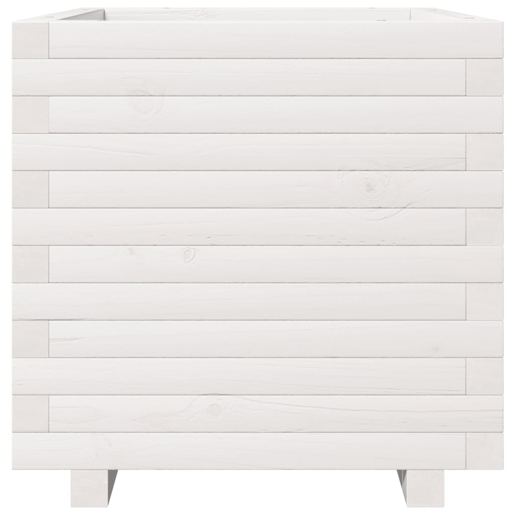 Fioriera da Giardino Bianca 50x50x49,5cm Legno Massello di Pino | homemem39
