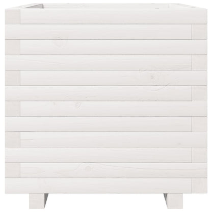 Fioriera da Giardino Bianca 50x50x49,5cm Legno Massello di Pino | homemem39