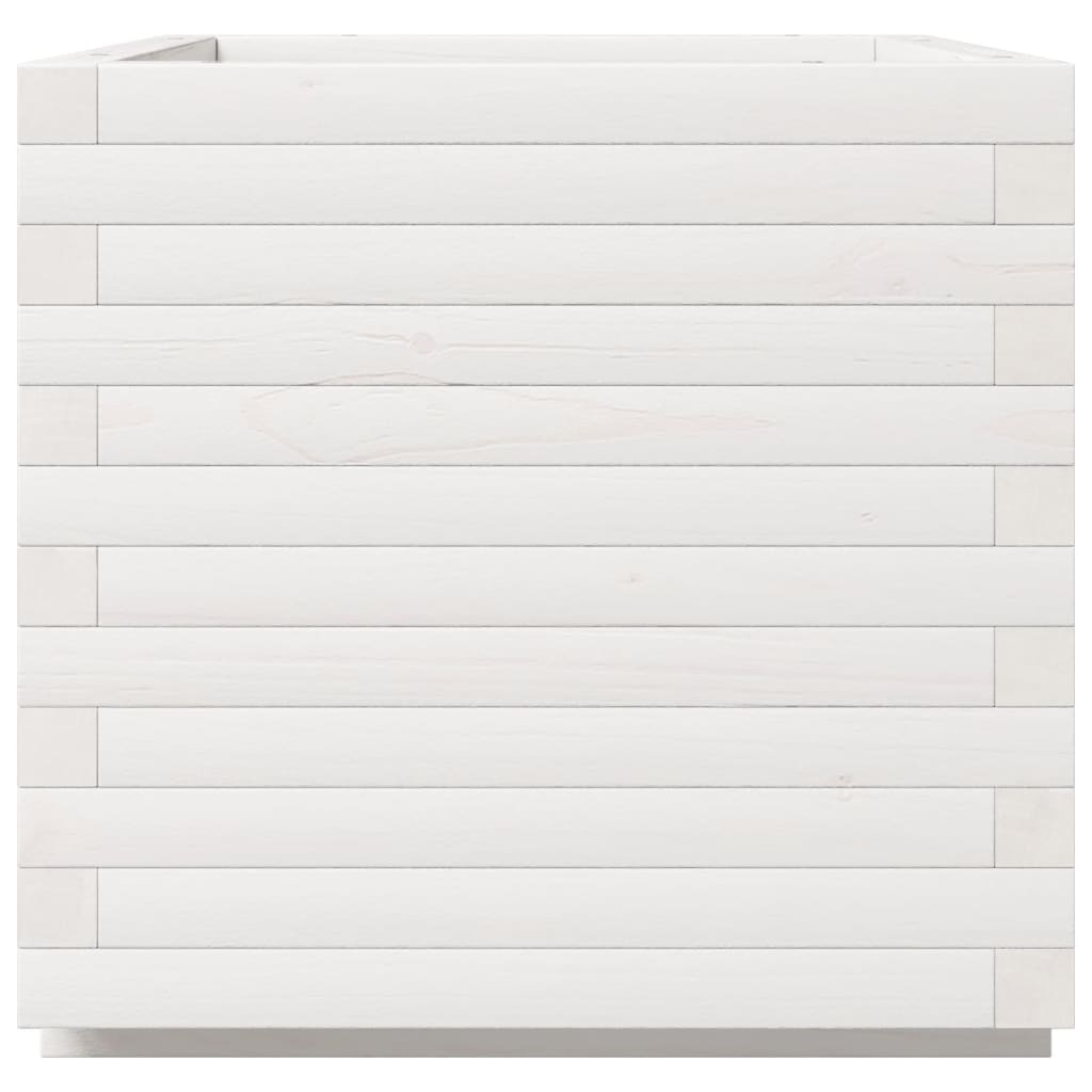 Fioriera da Giardino Bianca 50x50x49,5cm Legno Massello di Pino | homemem39