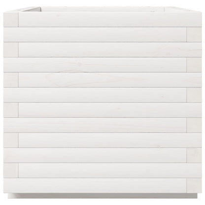 Fioriera da Giardino Bianca 50x50x49,5cm Legno Massello di Pino | homemem39