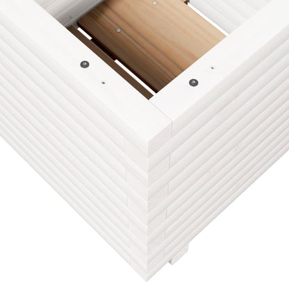 Fioriera da Giardino Bianca 50x50x49,5cm Legno Massello di Pino | homemem39