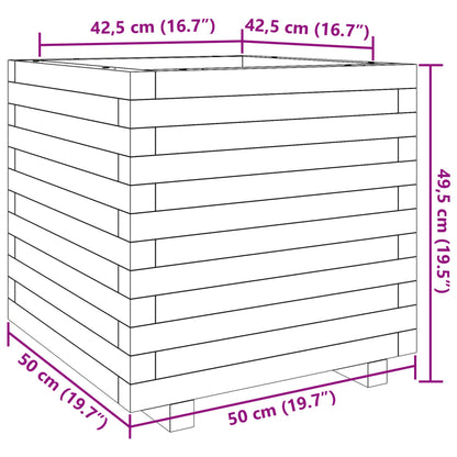 Fioriera Giardino Marrone Cera 50x50x49,5cm Legno Massello Pino | homemem39
