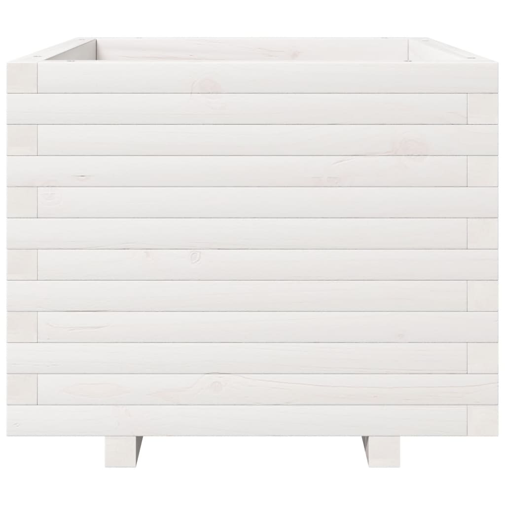 Fioriera da Giardino Bianca 60x60x49,5cm Legno Massello di Pino - homemem39