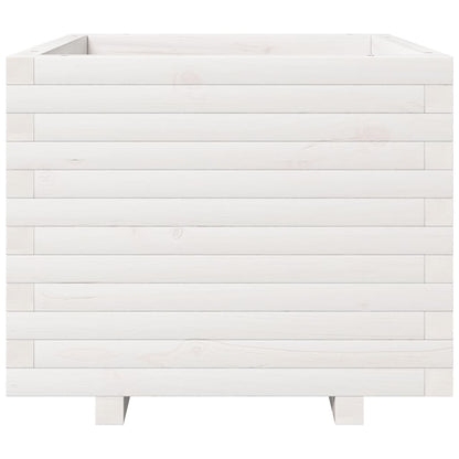 Fioriera da Giardino Bianca 60x60x49,5cm Legno Massello di Pino - homemem39
