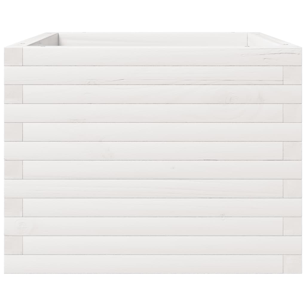 Fioriera da Giardino Bianca 60x60x49,5cm Legno Massello di Pino - homemem39