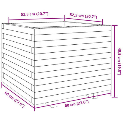Fioriera Giardino Marrone Cera 60x60x49,5cm Legno Massello Pino | homemem39